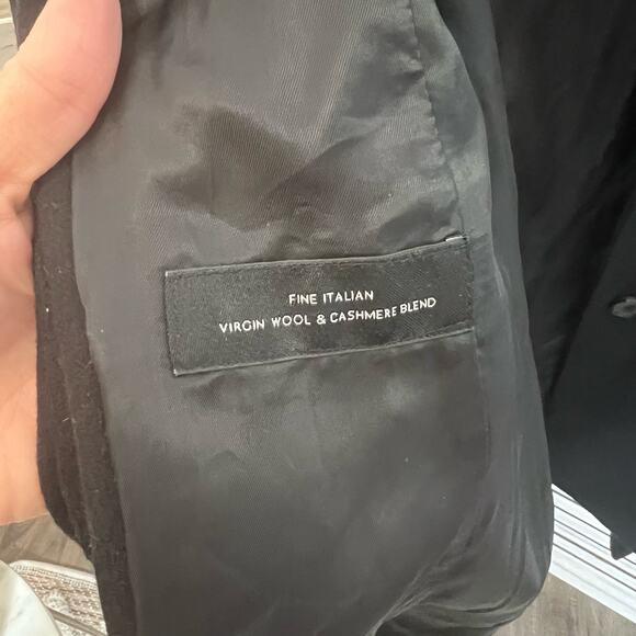 BABATON Women's The Connor Coat Short Virgin Wool Cashmere Coat Black Belted M - Picture 13 of 16